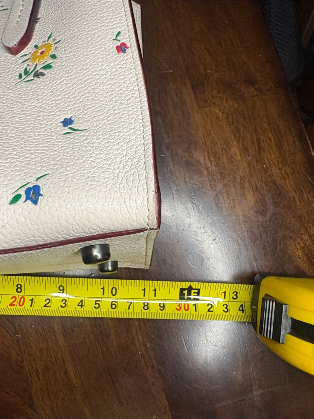 Coach Cream Leather Tote with Multicolor Floral Print - Picture 8 of 9